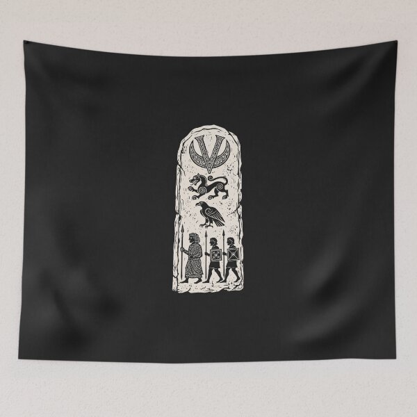 Item preview, Brough of Birsay Stone – Pictish Warriors Orkney Linocut designed and sold by Odd World.