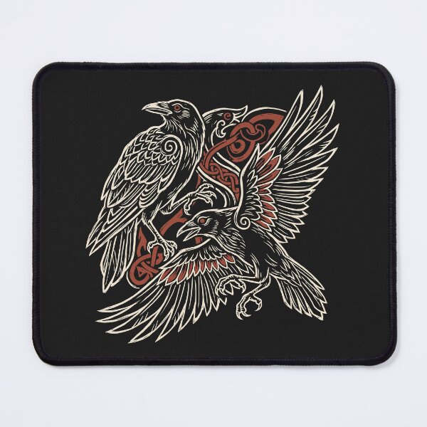 Item preview, Huginn and Muninn – Odin's Ravens Norse Woodcut designed and sold by Odd World.