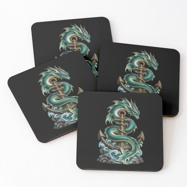 Item preview, Emerald Sea Serpent Curled around Ancient Anchor designed and sold by TeeAbility.