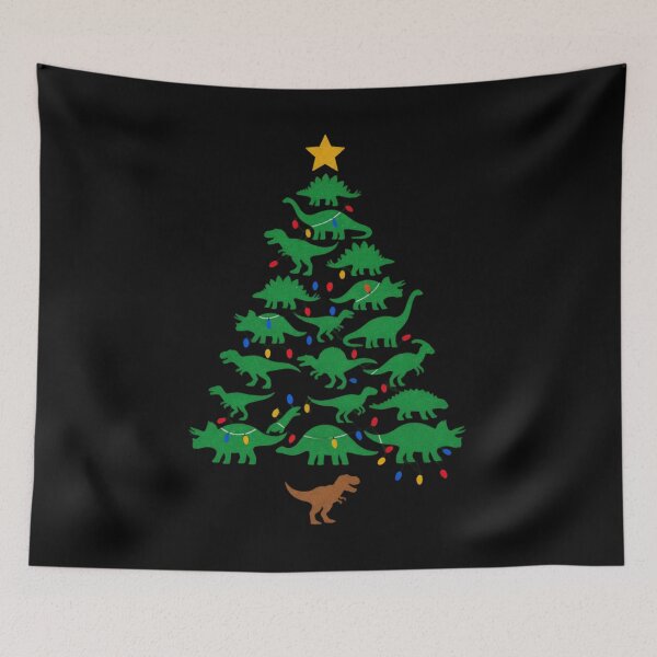 Item preview, Dinosaur Christmas Tree Holiday Illustration designed and sold by amit-nyb.