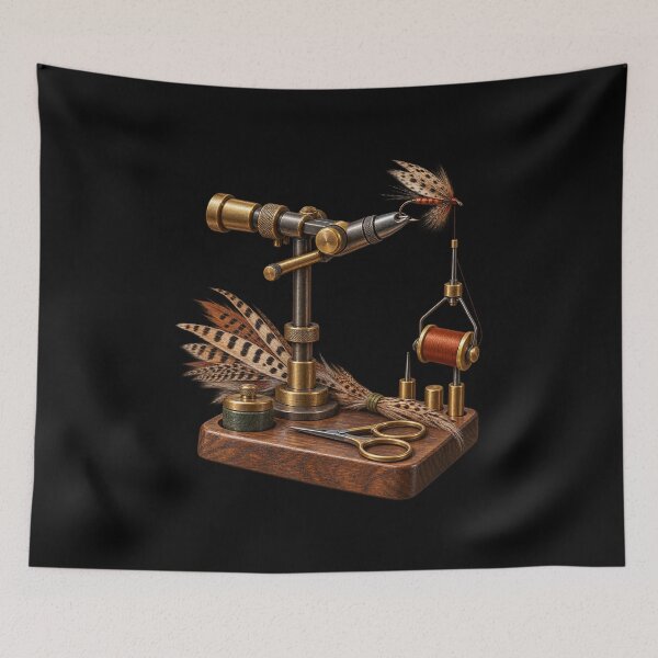 Item preview, Fly Tying Vise with Feathers and Thread designed and sold by TeeAbility.