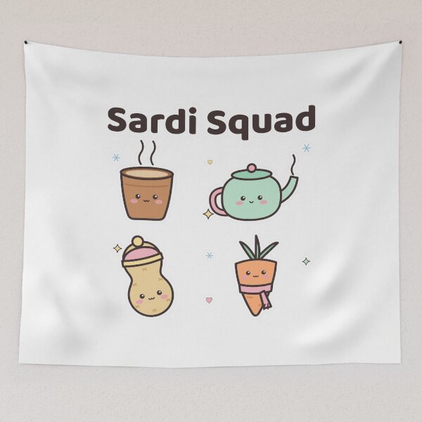 Item preview, Cute Kawaii Winter Sticker Pack - Sardi Squad Desi Chai designed and sold by Chai & Chaos.