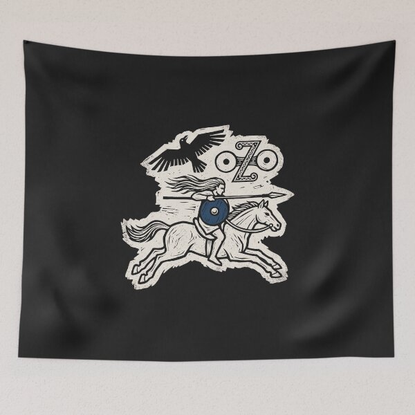 Item preview, Pictish Horseman – Pictish Warrior Raven Linocut designed and sold by Odd World.