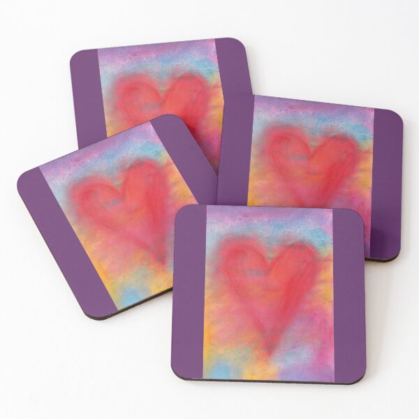 Item preview, Red heart on rainbow colors watercolor painting designed and sold by KarenKaspar.