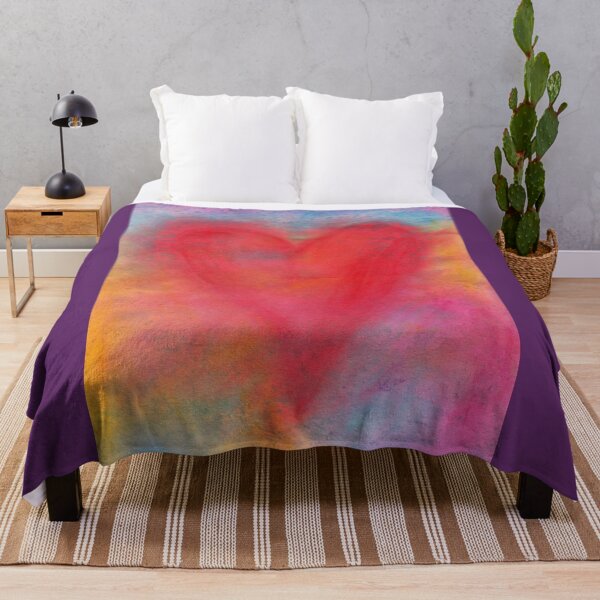 Item preview, Red heart on rainbow colors watercolor painting designed and sold by KarenKaspar.