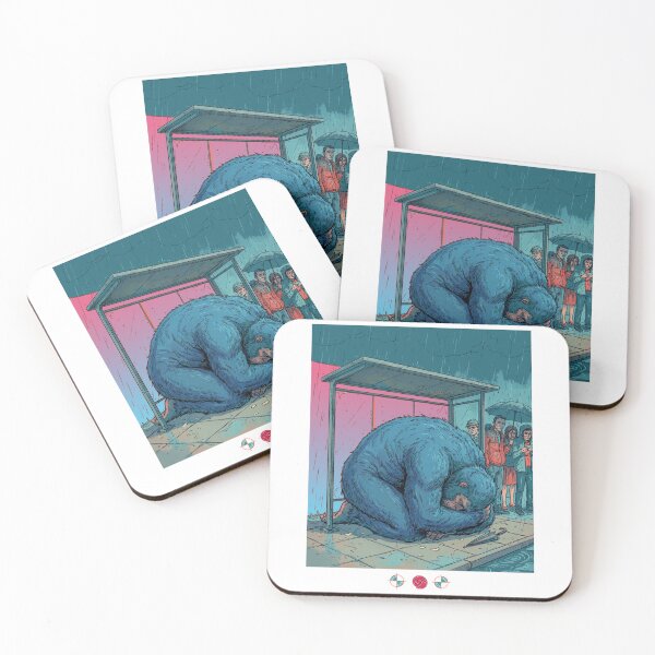 Item preview, Bigfoot Bus Stop Yoga - Child's Pose Rainy Day Humor designed and sold by Whimsy Trail Co.