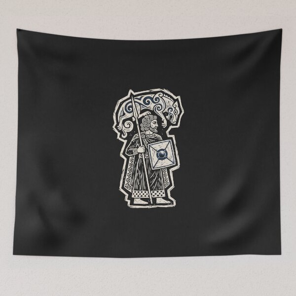Item preview, Pictish Chieftain – Pictish Warrior and Beast Linocut designed and sold by Odd World.