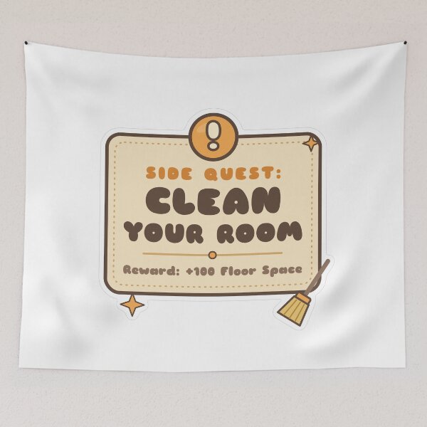 Item preview, Side Quest Clean Your Room Sticker, Funny Gamer Gift, RPG Quest Design, Teen Room Humor designed and sold by MinimalMotif.