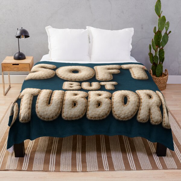 Item preview, Soft But Stubborn – Cozy Plush Typography with a Playful Attitude designed and sold by Kaleidoscope Print.