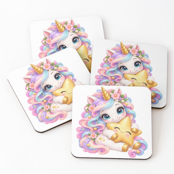 Item preview, Cute Unicorn Hugging Golden Star designed and sold by Partoon-dp.