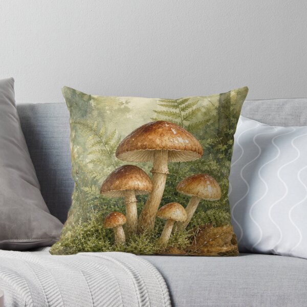 Item preview, Wild Forest Mushrooms and Ferns Botanical Watercolor Art designed and sold by vekotpu.