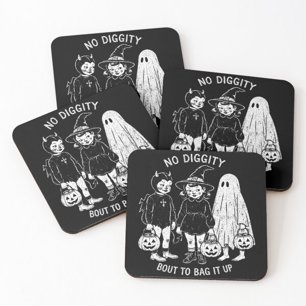 Item preview, No Diggity Vintage Halloween Retro Ghost and Witch Trick or Treat designed and sold by Regainbara.