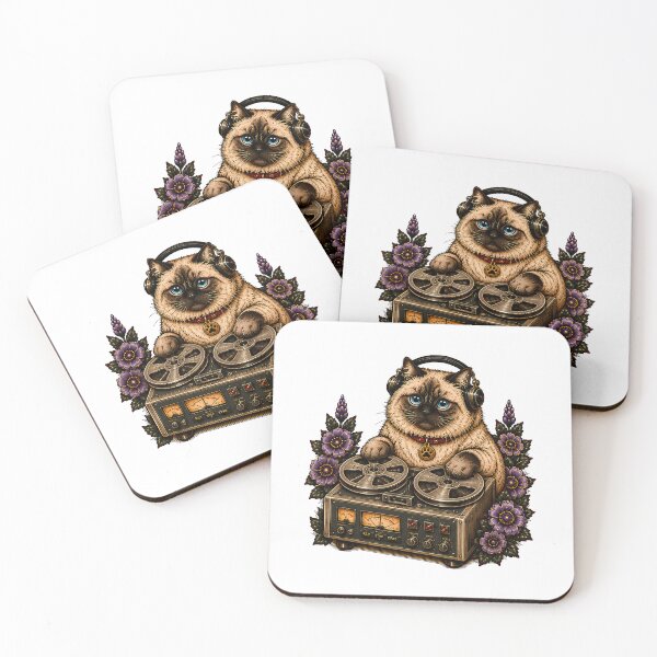 Item preview, Reel To Reel Cat DJ Music Retro designed and sold by Old's Cool Cat Studio.