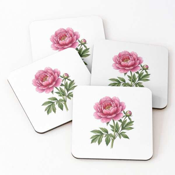 Item preview, Pink Peony Flower Vintage Botanical Illustration designed and sold by MyHappyArtShop.