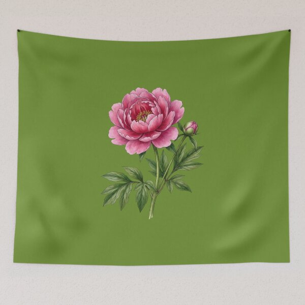 Item preview, Pink Peony Flower Vintage Botanical Illustration designed and sold by MyHappyArtShop.