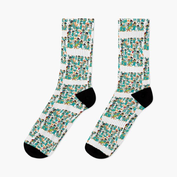 Item preview, Perry The Platypus Phineas And Ferb Collage Pattern Design - White Background designed and sold by baer-sylvies.