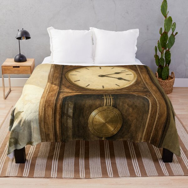 Item preview, Vintage Wooden Pendulum Wall Clock Watercolor Art designed and sold by vekotpu.