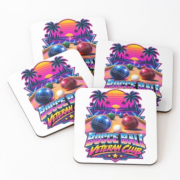 Item preview, Bocce Ball Veteran Club Retro 80s Sports Badge designed and sold by Win Hardy.