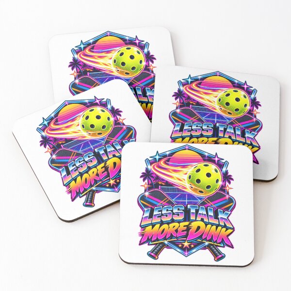 Item preview, Less Talk More Dink Retro 80s Pickleball Badge designed and sold by Win Hardy.