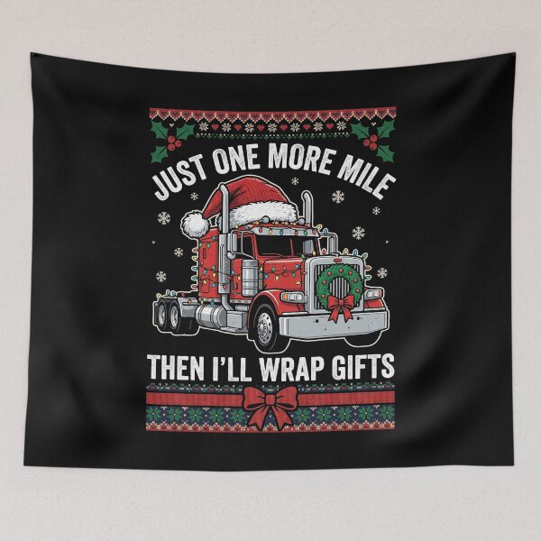 Item preview, Funny Christmas Trucker Just One More Mile designed and sold by dudelinart.