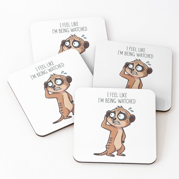 Item preview, I Feel Like I’m Being Watched Funny Anxious Meerkat Cartoon Design designed and sold by Luminari Creations.