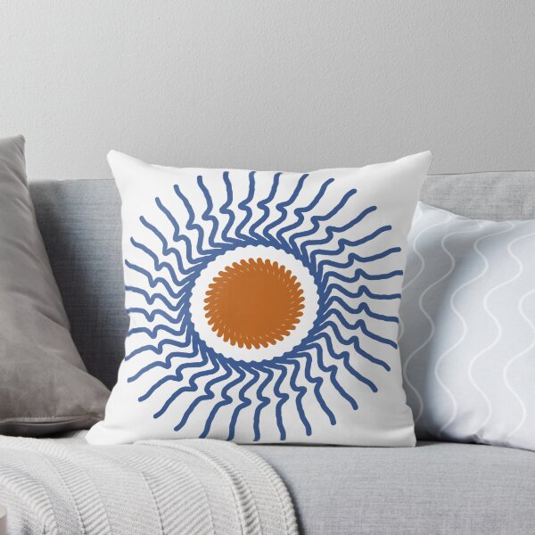 Item preview, Blue Sunburst Abstract Flower | Retro Boho Minimalist Art designed and sold by Peaceful Lotus Home Design.