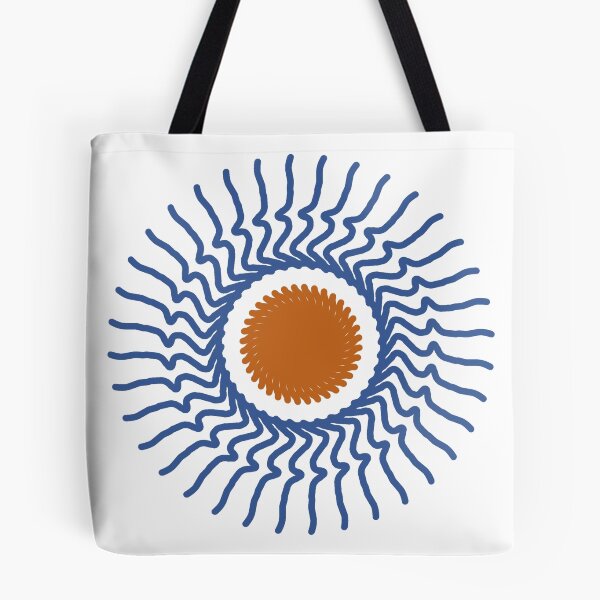 Item preview, Blue Sunburst Abstract Flower | Retro Boho Minimalist Art designed and sold by Peaceful Lotus Home Design.