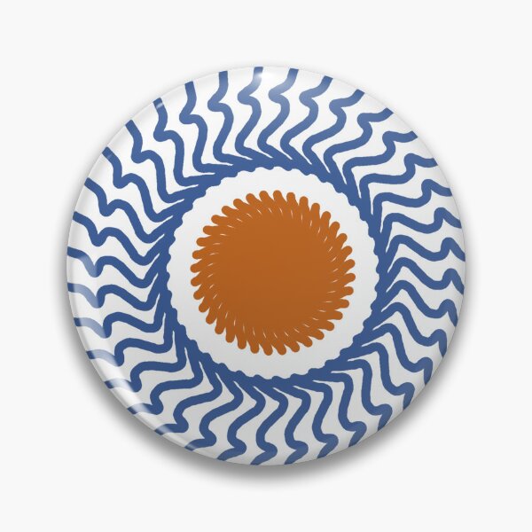 Item preview, Blue Sunburst Abstract Flower | Retro Boho Minimalist Art designed and sold by Peaceful Lotus Home Design.