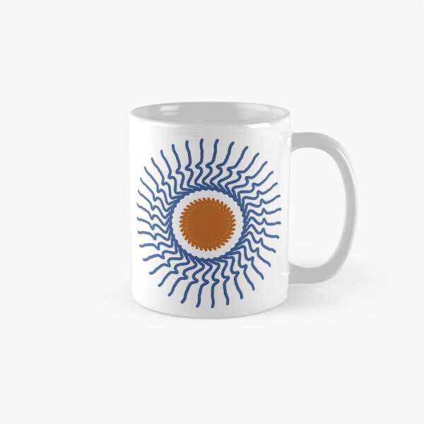 Item preview, Blue Sunburst Abstract Flower | Retro Boho Minimalist Art designed and sold by Peaceful Lotus Home Design.
