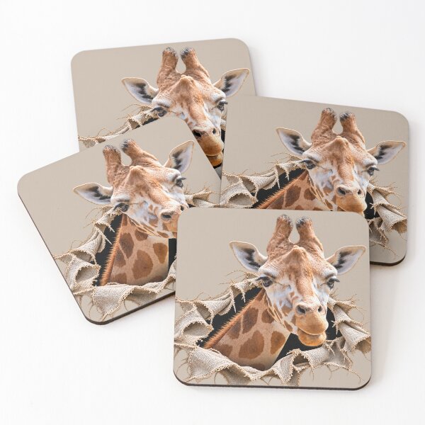 Item preview, Curious Giraffe Breaking Through Torn Fabric designed and sold by Medve Photography & Design.