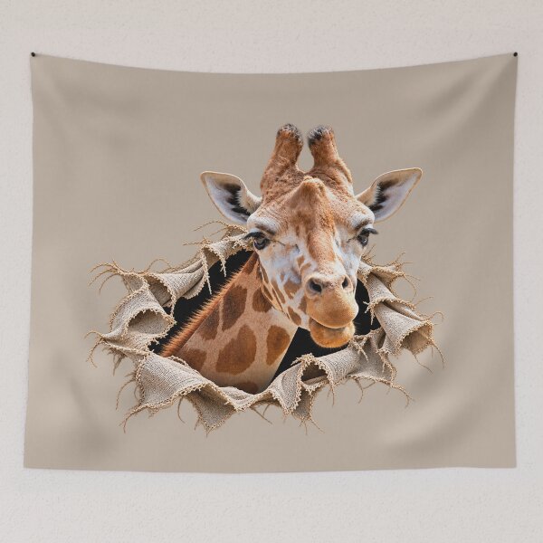 Item preview, Curious Giraffe Breaking Through Torn Fabric designed and sold by Medve Photography & Design.