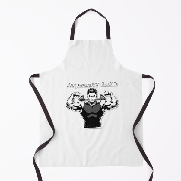Item preview, Muscular Bodybuilder with 'Progress Not Perfection' Quote designed and sold by NiftyWrx.
