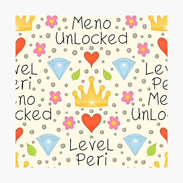 Item preview, Level perimenopause unlocked hand drawn doodle designed and sold by Bonny-Shatwell.