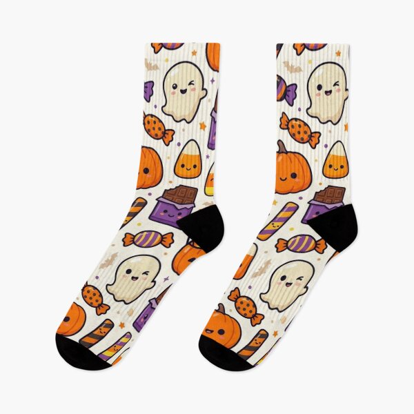 Item preview, Kawaii Halloween Seamless Pattern – Pumpkins, Ghosts & Candy Corn designed and sold by FashioonTrends.