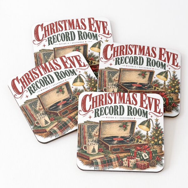 Item preview, Christmas Eve Record Room Retro Vintage Holiday Nostalgia Graphic designed and sold by pradeepvisuals.