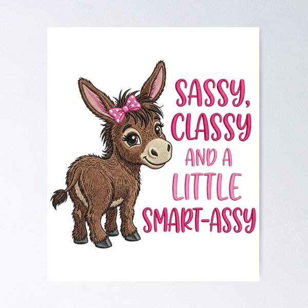 Item preview, Sassy Classy Little Smart-Assy Cute Donkey Pun Humor Gift designed and sold by raedattia.