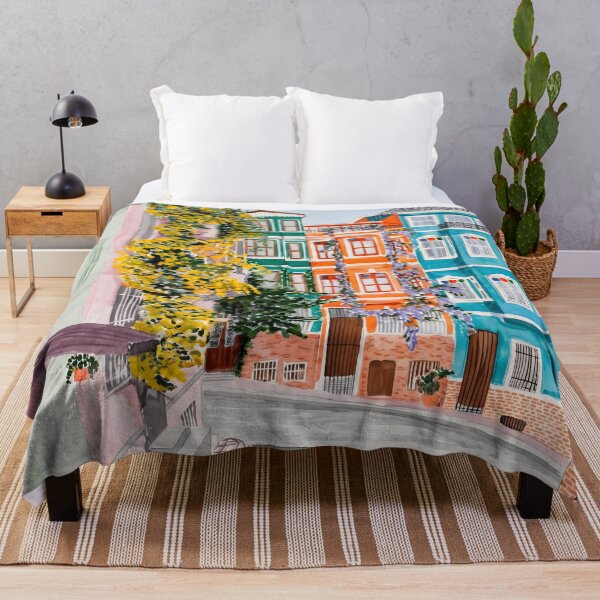 Item preview, Istanbul Turkey Wall Art – Colorful Balat Cityscape Painting designed and sold by POSTERIOCREW.