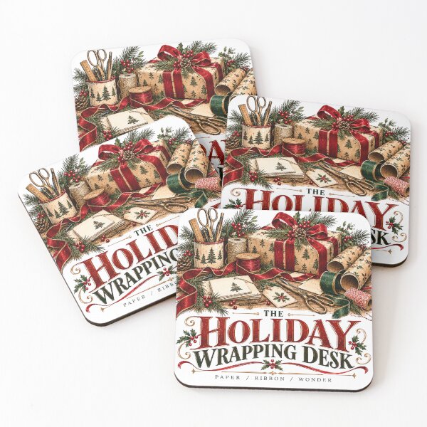 Item preview, The Holiday Wrapping Desk Christmas Gift Giving Vintage Graphic designed and sold by pradeepvisuals.