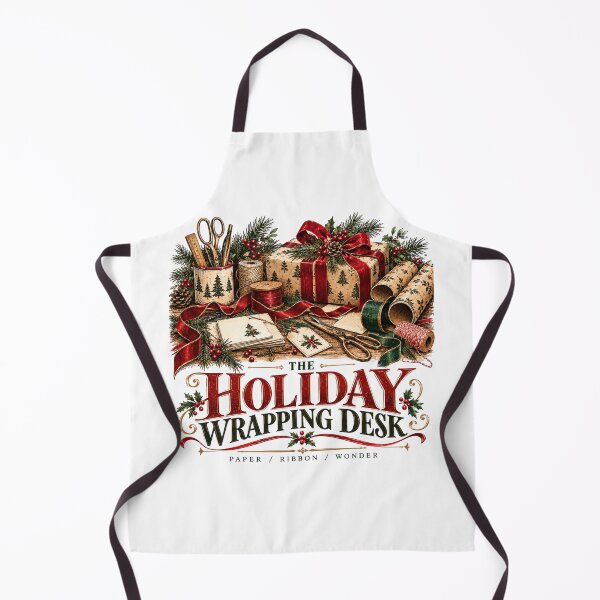 Item preview, The Holiday Wrapping Desk Christmas Gift Giving Vintage Graphic designed and sold by pradeepvisuals.