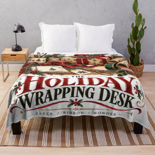 Item preview, The Holiday Wrapping Desk Christmas Gift Giving Vintage Graphic designed and sold by pradeepvisuals.