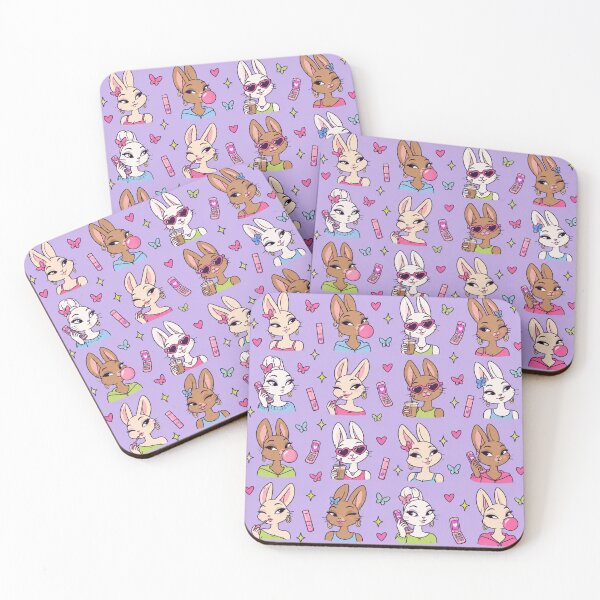 Item preview, Sassy Bunny | Y2K Rabbits with Bubblegum, Flip Phones, Heart Sunglasses and Lip Gloss designed and sold by Furrenzy.