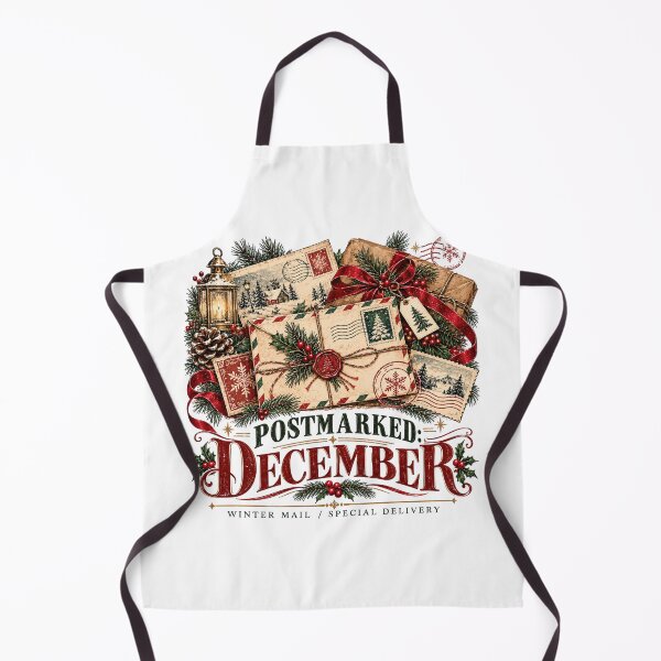 Item preview, Postmarked December Vintage Christmas Postal Holiday Graphic designed and sold by pradeepvisuals.