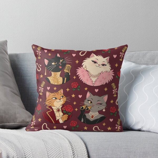 Item preview, Diva Cat | Old Hollywood Cats with Vintage Microphones, Pearls, Feather Boas and Red Roses designed and sold by Furrenzy.