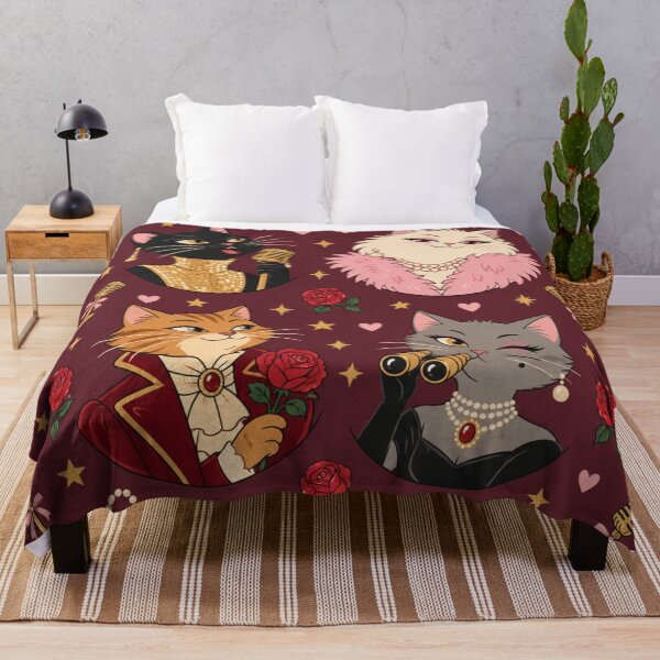 Item preview, Diva Cat | Old Hollywood Cats with Vintage Microphones, Pearls, Feather Boas and Red Roses designed and sold by Furrenzy.