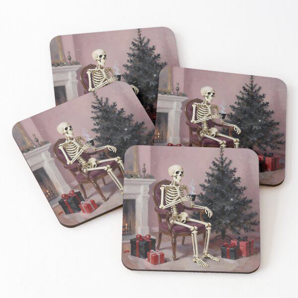 Item preview, Christmas Skeleton Dark Humor Gothic Holiday Painting designed and sold by cr6zym1nd.