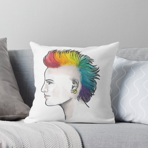 Item preview, Rainbow Mohawk Punk Girl designed and sold by MayLouShop.