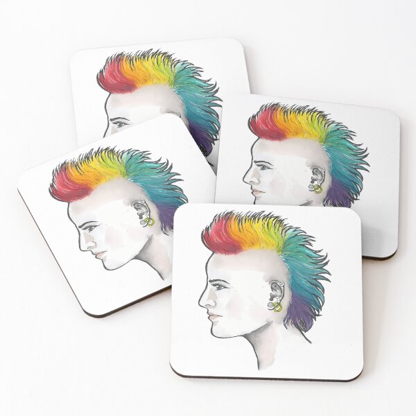 Item preview, Rainbow Mohawk Punk Girl designed and sold by MayLouShop.