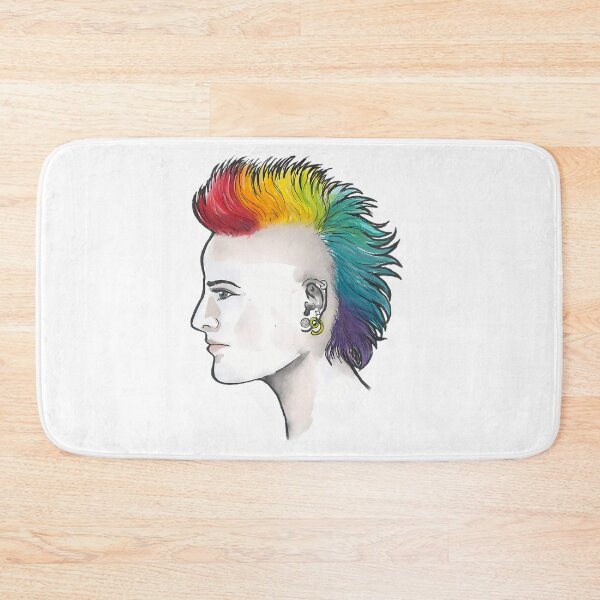 Item preview, Rainbow Mohawk Punk Girl designed and sold by MayLouShop.