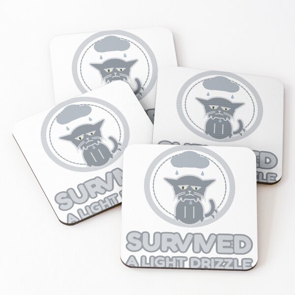 Item preview, Survived A Light Drizzle Funny Wet Cat designed and sold by PhoenixTShirtz.