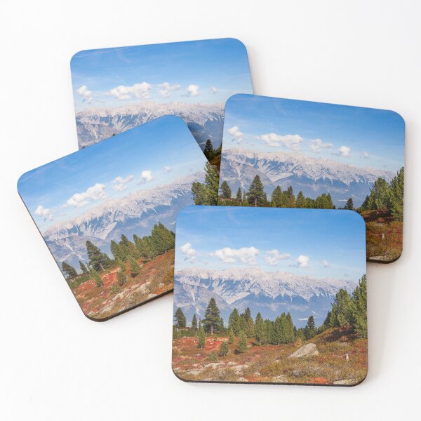 Item preview, Karwendel Mountains and forest along the Zirbenweg hiking trail in autumn designed and sold by Torsten  Krüger.